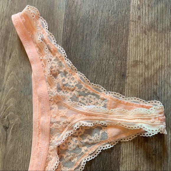 VS Vintage peachy neon All Over Lace Thong Panty - Picture 6 of 8